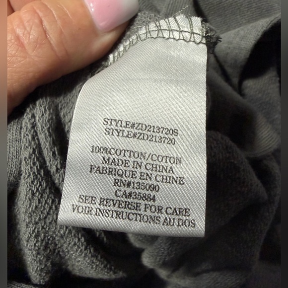 REVOLVE Z Supply NWT Ruffle Henley Maxi Dress Charcoal Gray Long Sleeve, Medium. - Picture 13 of 14